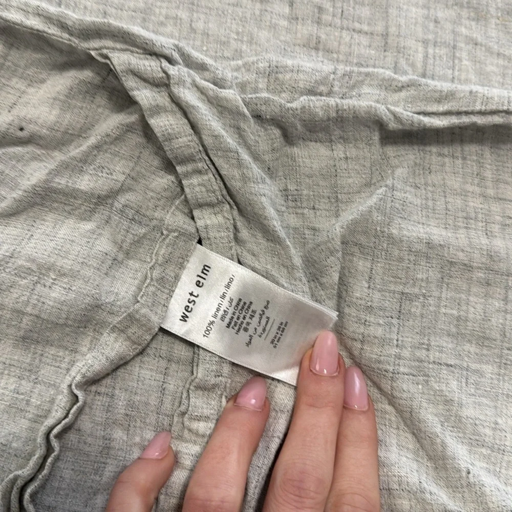 West Elm linen Gray Duvet Set